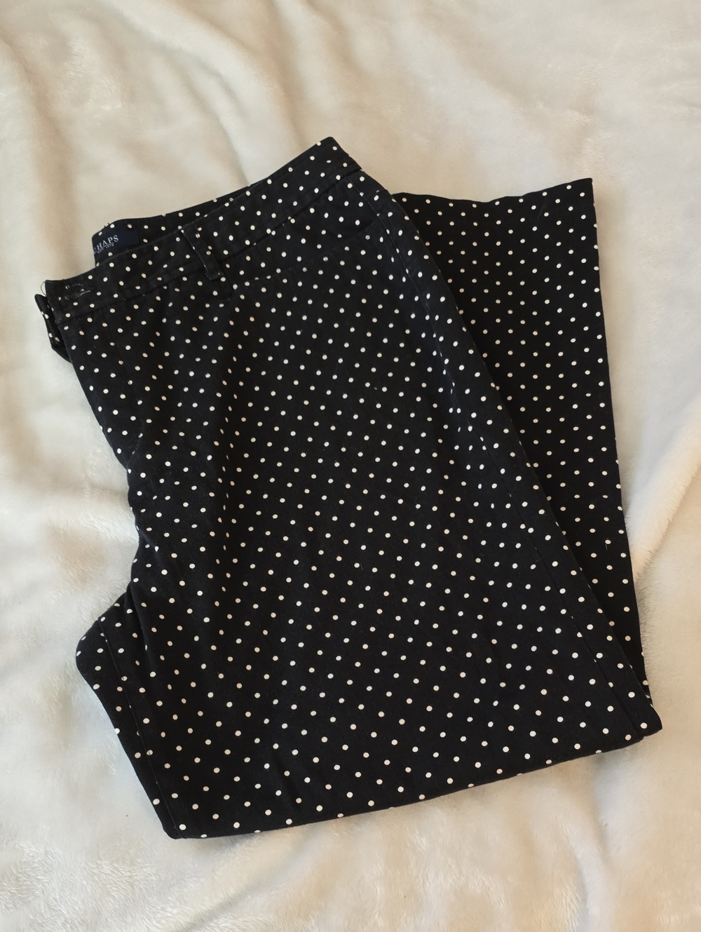 Chaps Black and White Polka Dot Pants